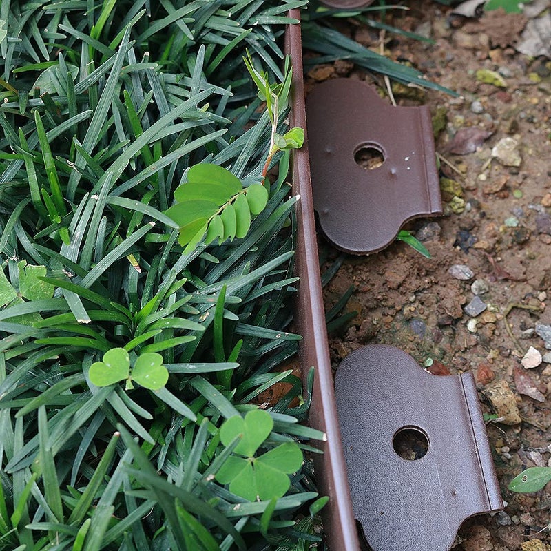 Yowlieu 20 Ft Landscape Edging Kit  Brown Garden Edging Border with 20 Edging Plastic Stakes  Landscaping Edging Roll for Flower Bed Lawn Driveway Yard - Image 3